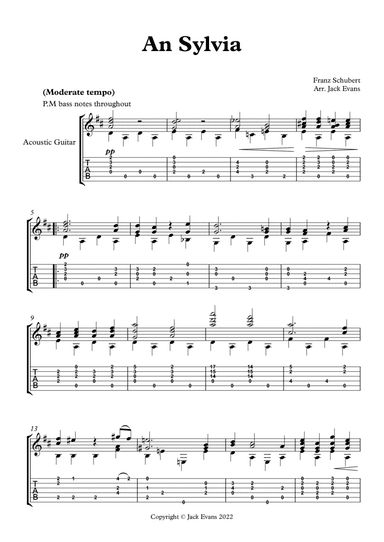 An Sylvia - solo guitar (arr. Jack Evans)