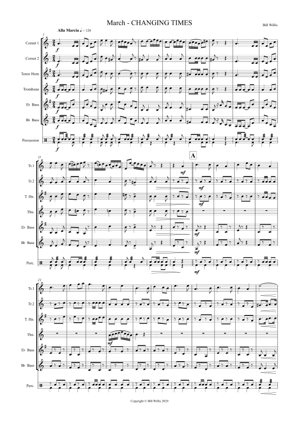 Changing Times - March for Brass Band quintet