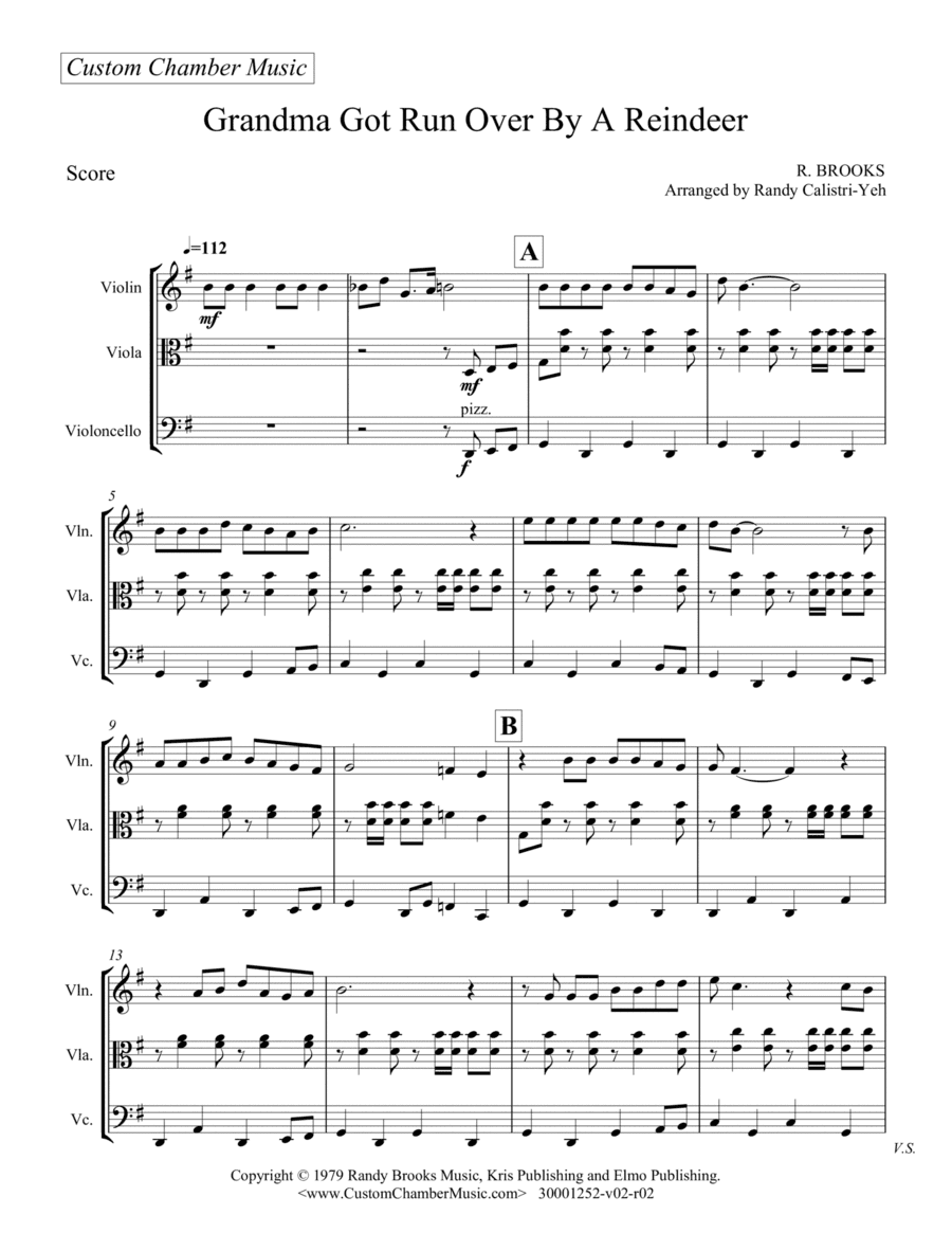 Grandma Got Run Over By A Reindeer (arr. Randy Calistri-Yeh)