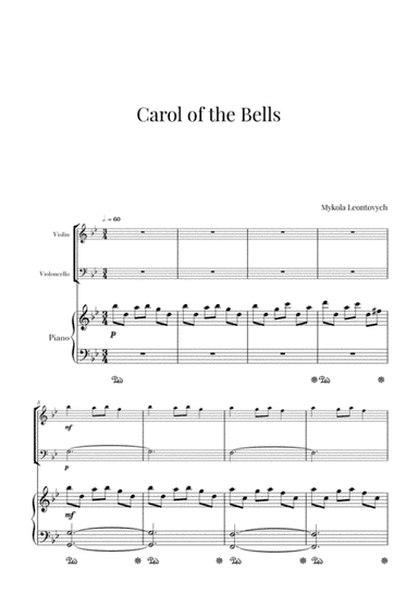 Carol of the Bells (for Violin, Cello and Piano) (arr. Cadenza Editions)
