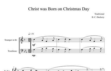Christ was Born on Christmas Day (Trumpet and Trombone Duet) (arr. B. C. Dockery)