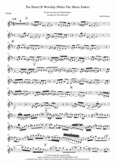 The Heart Of Worship (when The Music Fades) (arr. David Kocijan)