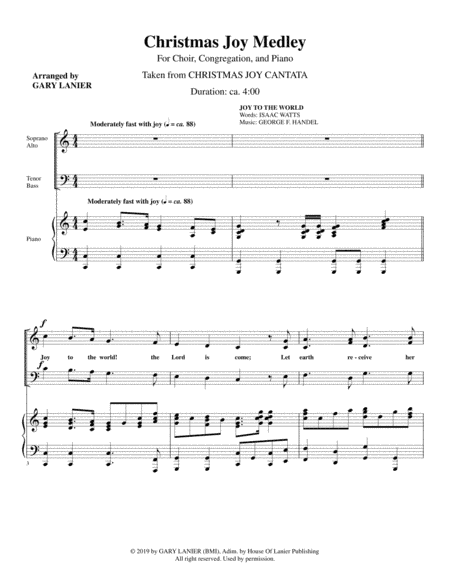 CHRISTMAS JOY MEDLEY (SATB Choir with Piano - includes Score & Choir Part) (arr. Gary Lanier)