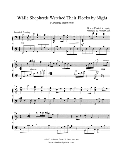 While Shepherds Watched Their Flocks by Night (arr. Arranged by Jenifer Cook)