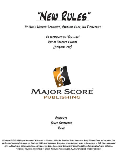 New Rules (arr. MAJOR SCORE PUBLISHING TM.)