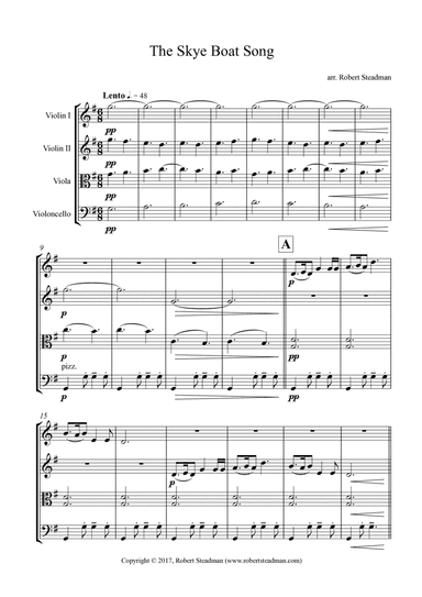 The Skye Boat Song (arranged for String Quartet) (arr. Robert Steadman)