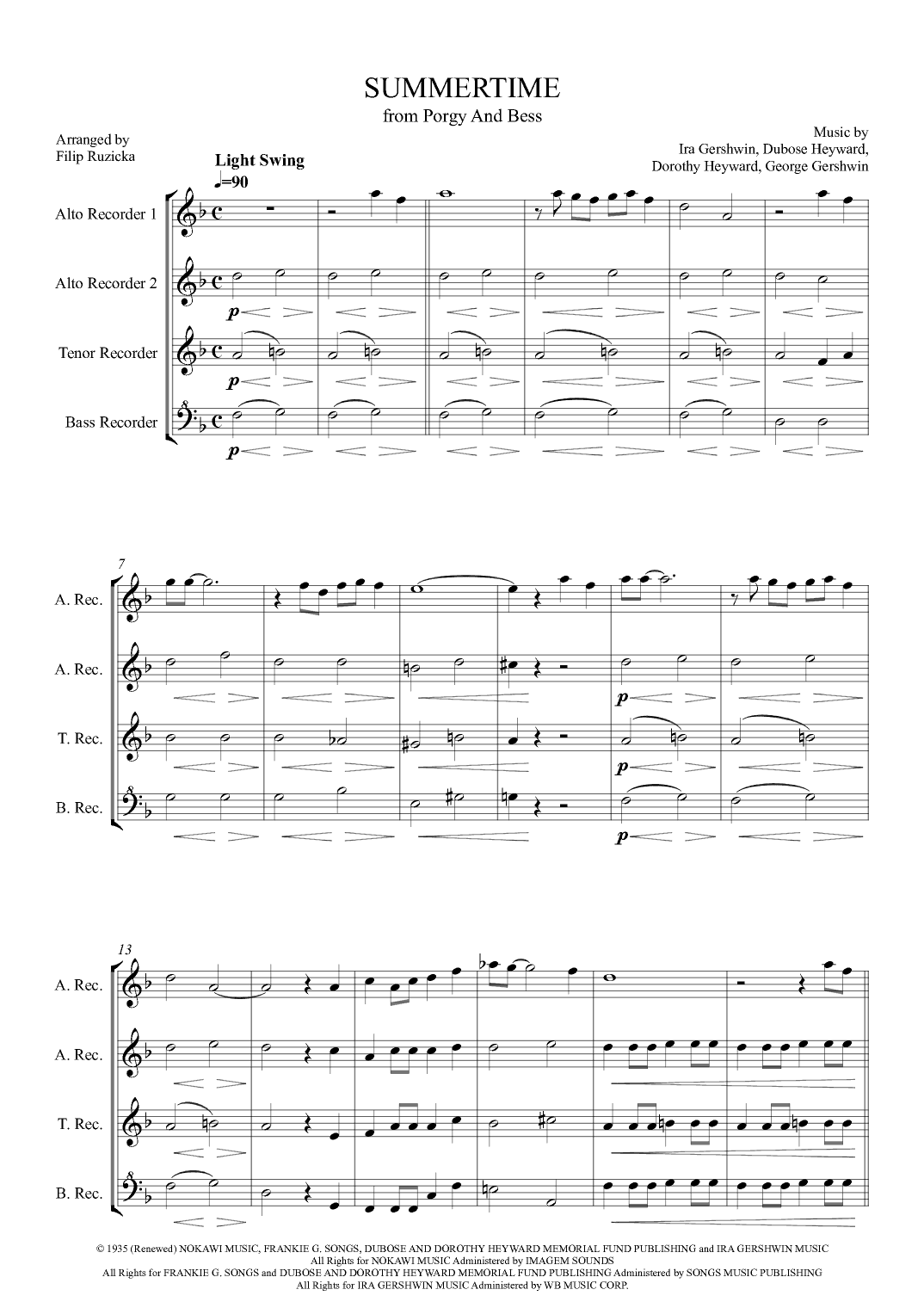 Summertime (arr. Filip Růžička)