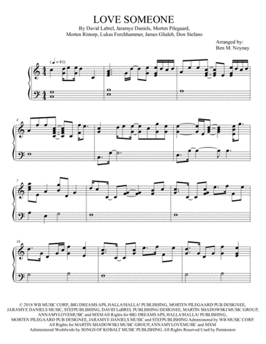 Love Someone (arr. Ben M. Noynay)