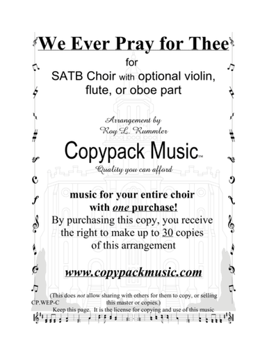 We Ever Pray for Thee (arr. Roy L. Rummler)