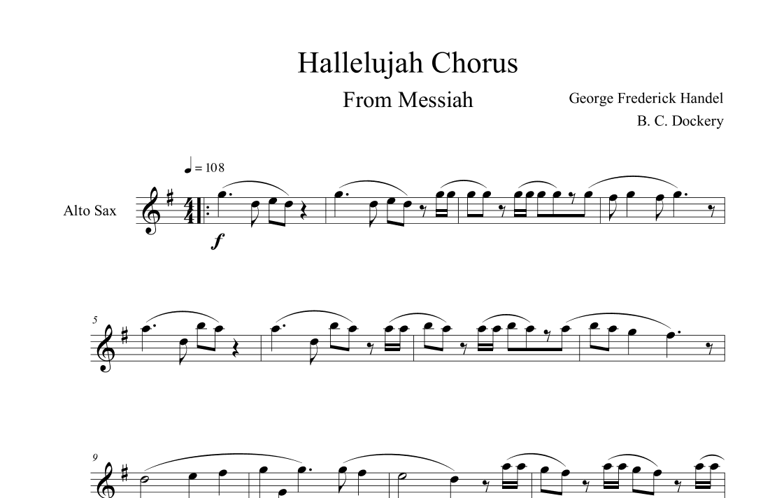 Hallelujah Chorus from Messiah (Alto Sax Solo) (arr. B. C. Dockery)