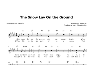 The Snow Lay On the Ground (Key of A-Flat Major) (arr. R. Salvario)