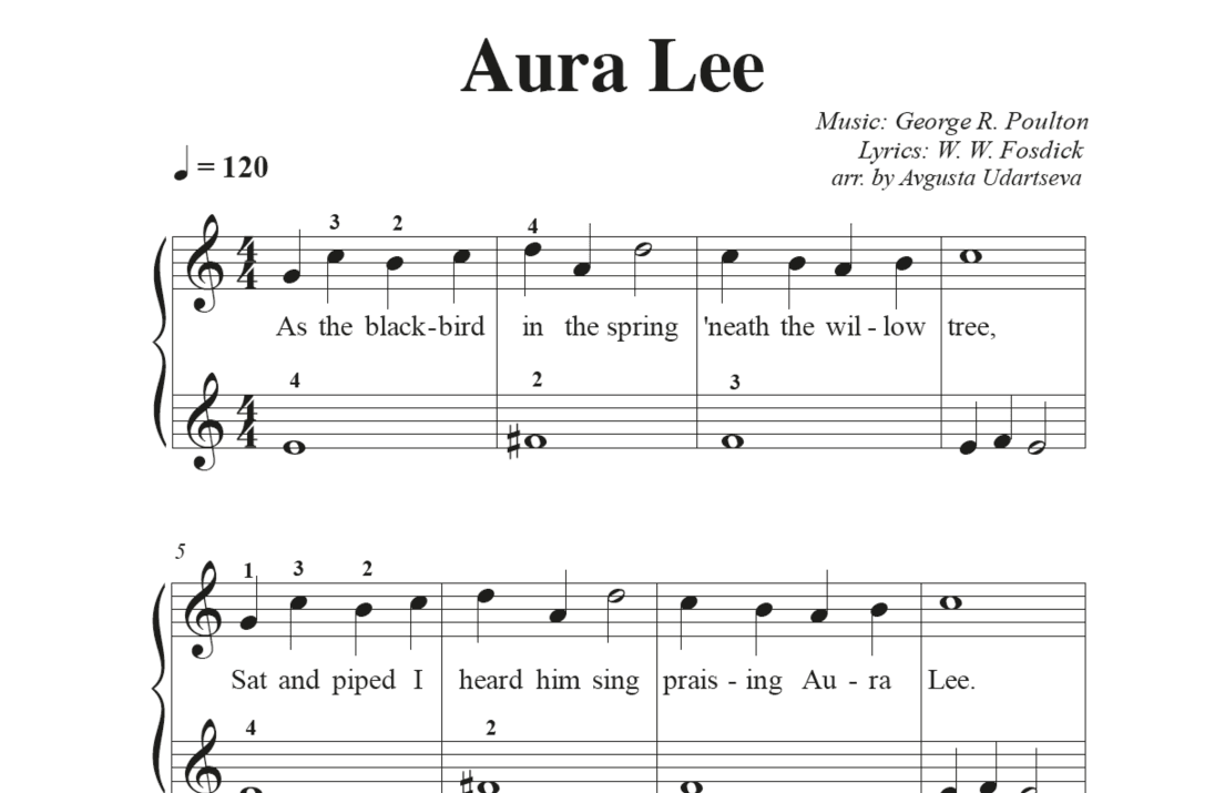Aura Lee (arr. Avgusta Udartseva)