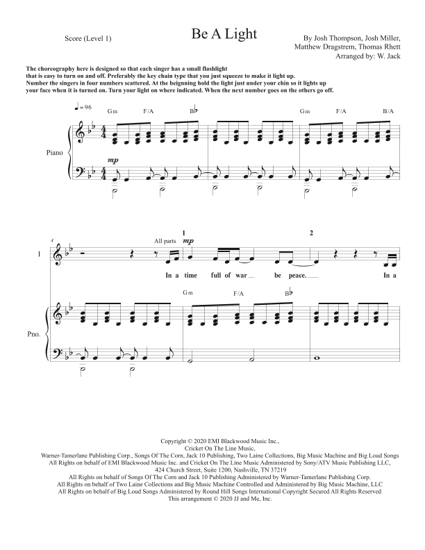 Be A Light (arr. W. Jack)
