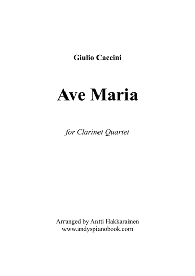 Ave Maria by G. Caccini - Clarinet Quartet (arr. Antti Hakkarainen)