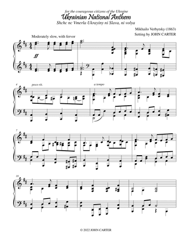 Ukrainian National Anthem (arr. John Carter)