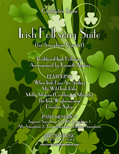 Irish Folksong Suite (for Saxophone Quartet SATB or AATB) (arr. Kenneth Abeling)