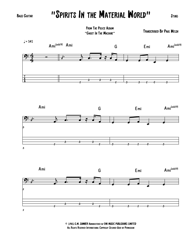 Spirits In The Material World (arr. P Welsh)