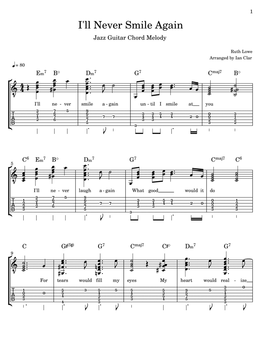 I'll Never Smile Again (arr. Ian Clar)