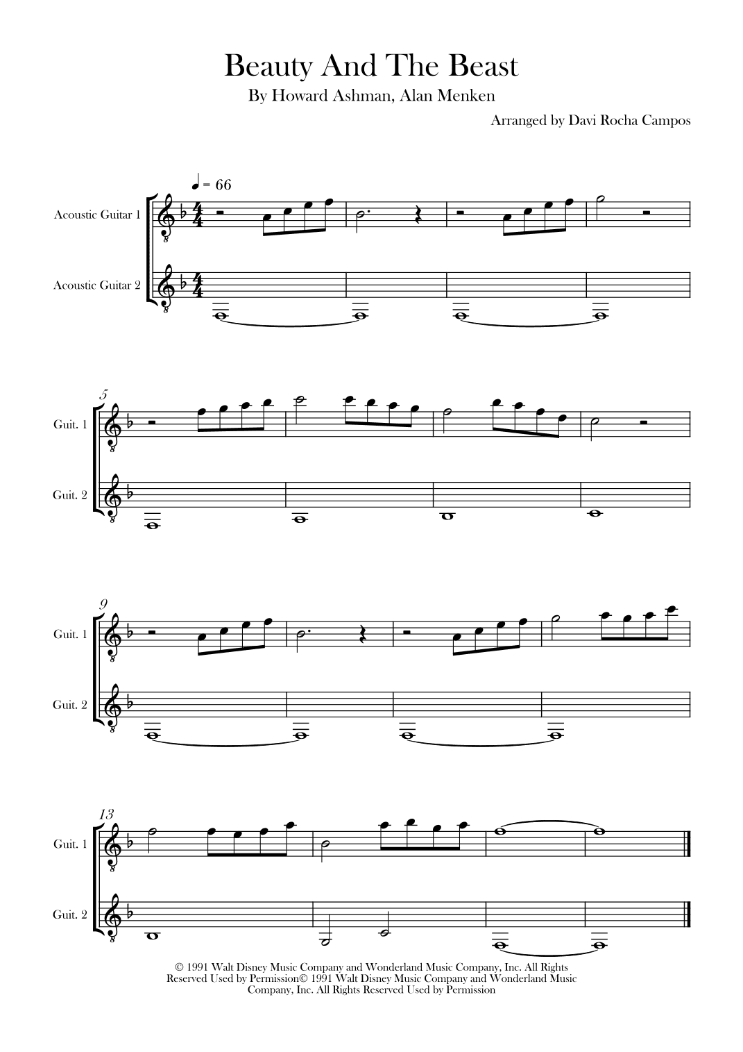 Beauty And The Beast (arr. Davi Rocha Campos)