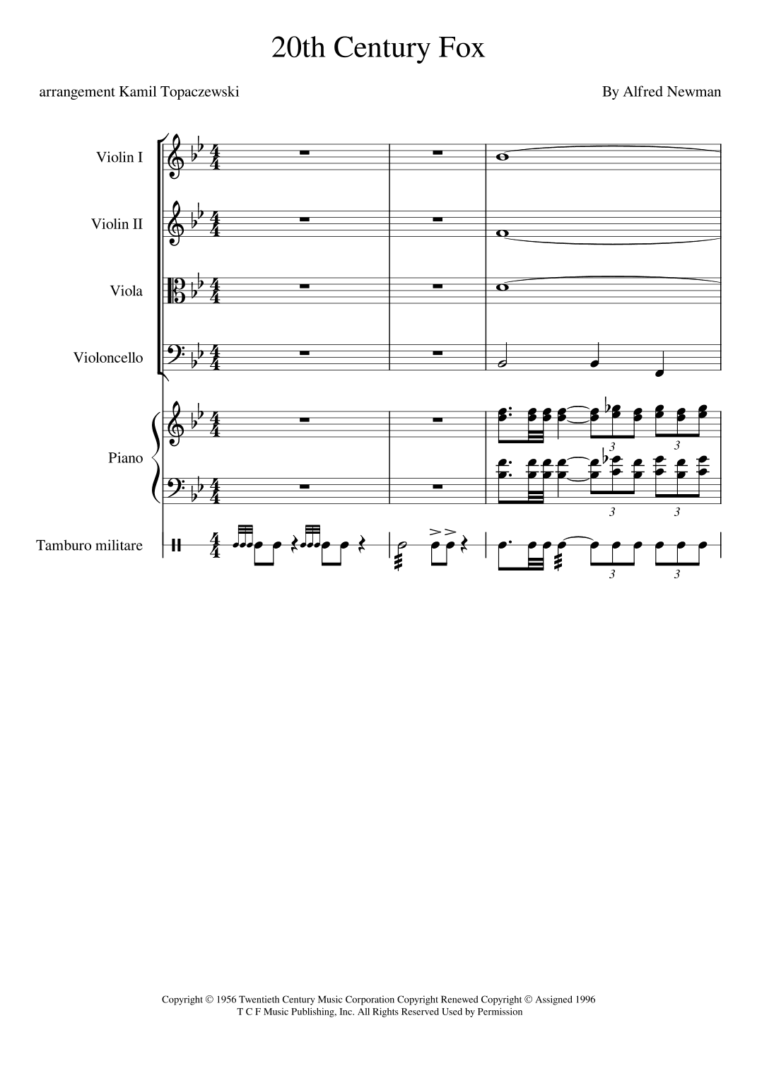Twentieth Century Fox Trademark (arr. Kamil Topaczewski)