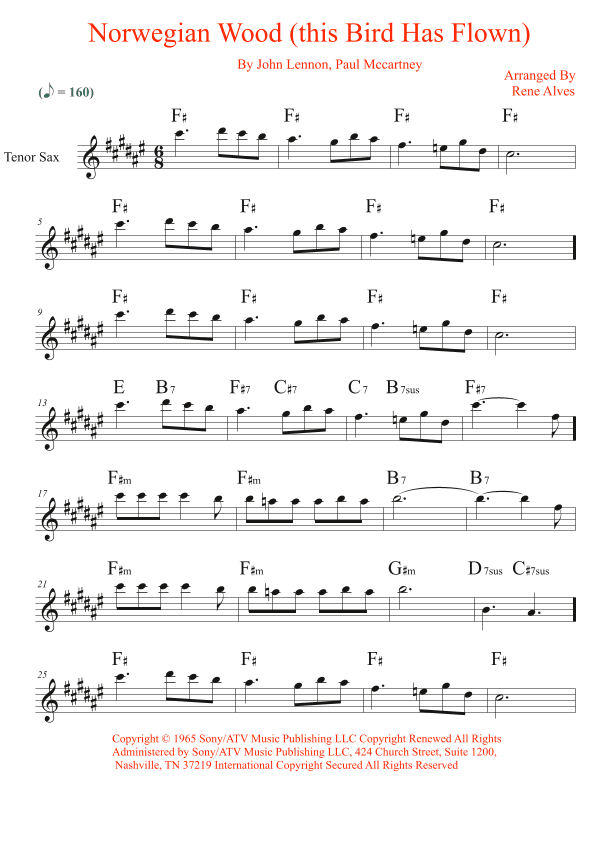 Norwegian Wood (this Bird Has Flown) (arr. Rene Alves)