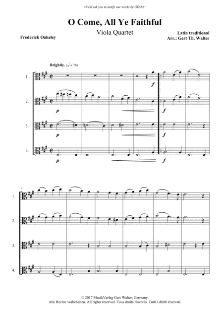 O Come, All Ye Faithful (arr. Gert Th. Walter)