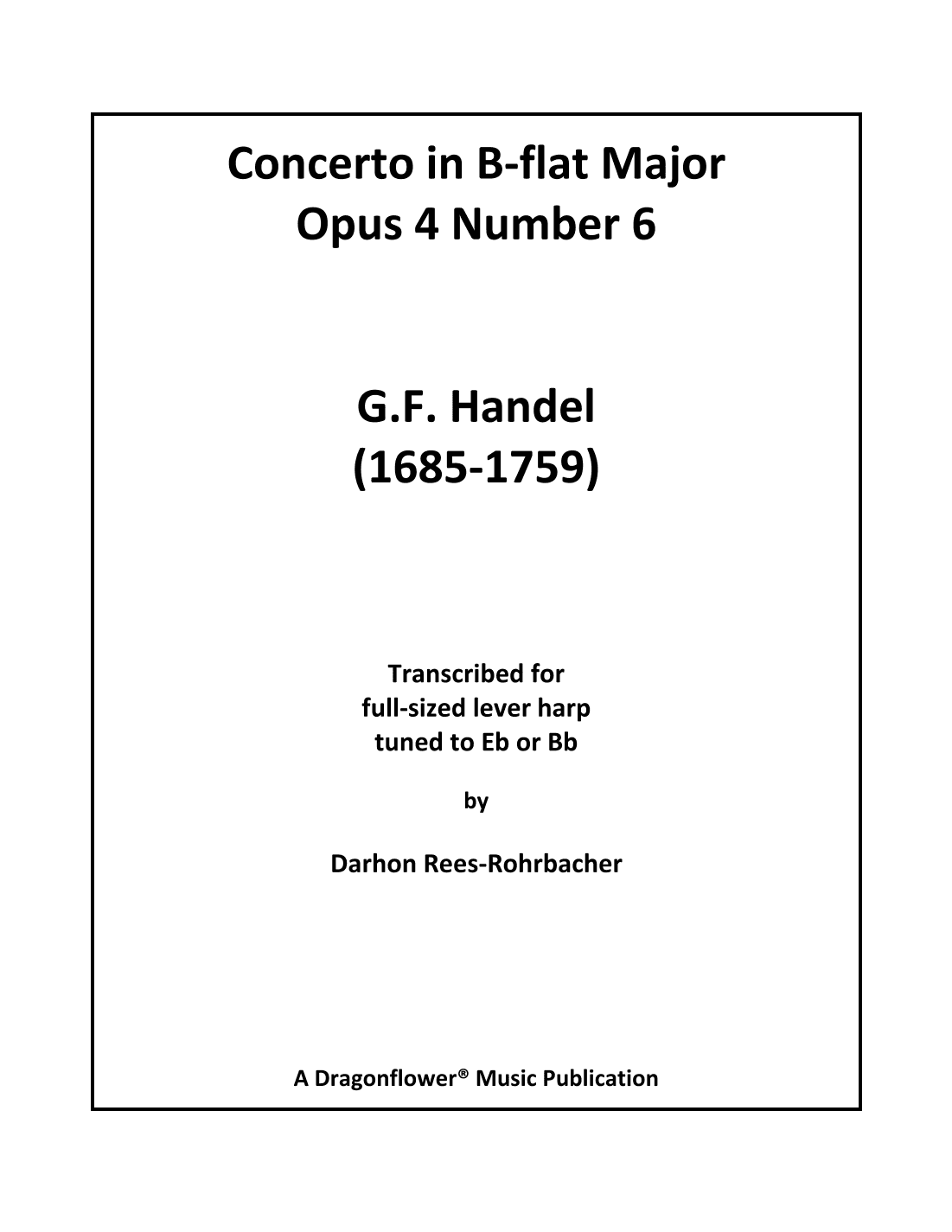 Concerto in B-Flat Major for Lever Harp (arr. Darhon Rees-Rohrbacher)