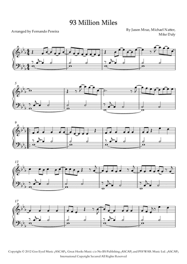 93 Million Miles (arr. Fernando Pereira)