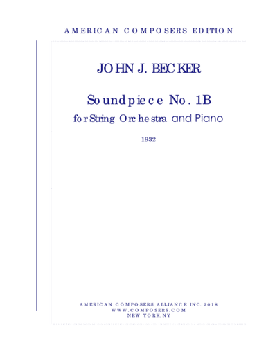 [Becker] Soundpiece No. 1B