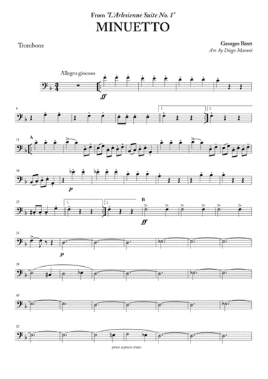 Minuetto from "L'Arlesienne Suite No. 1" for Brass Quartet (arr. Diego Marani)