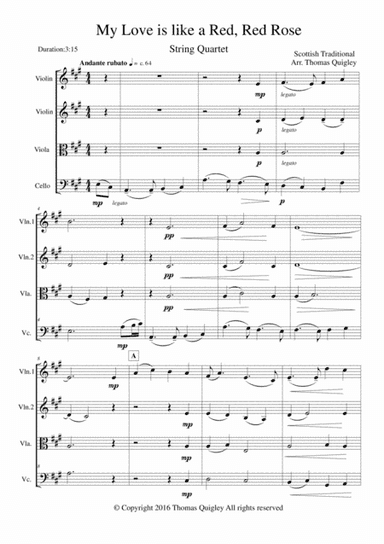 My Love is like a Red, Red Rose (arr. Thomas Quigley)
