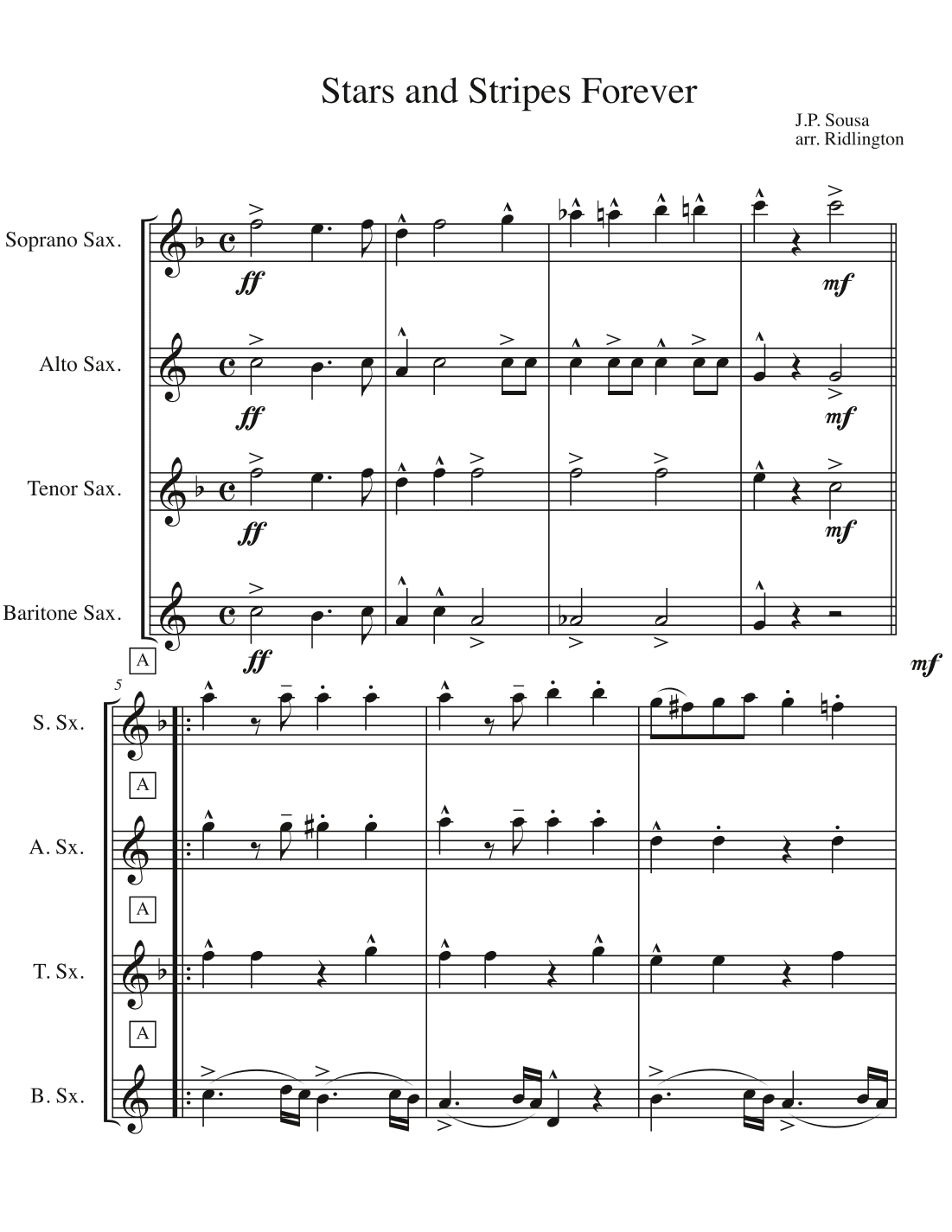 Stars and Stripes Forever (arr. Greg Ridlington)