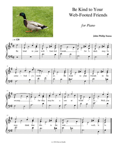 Be Kind to Your Web-Footed Friends (arr. Steven Kudlo)