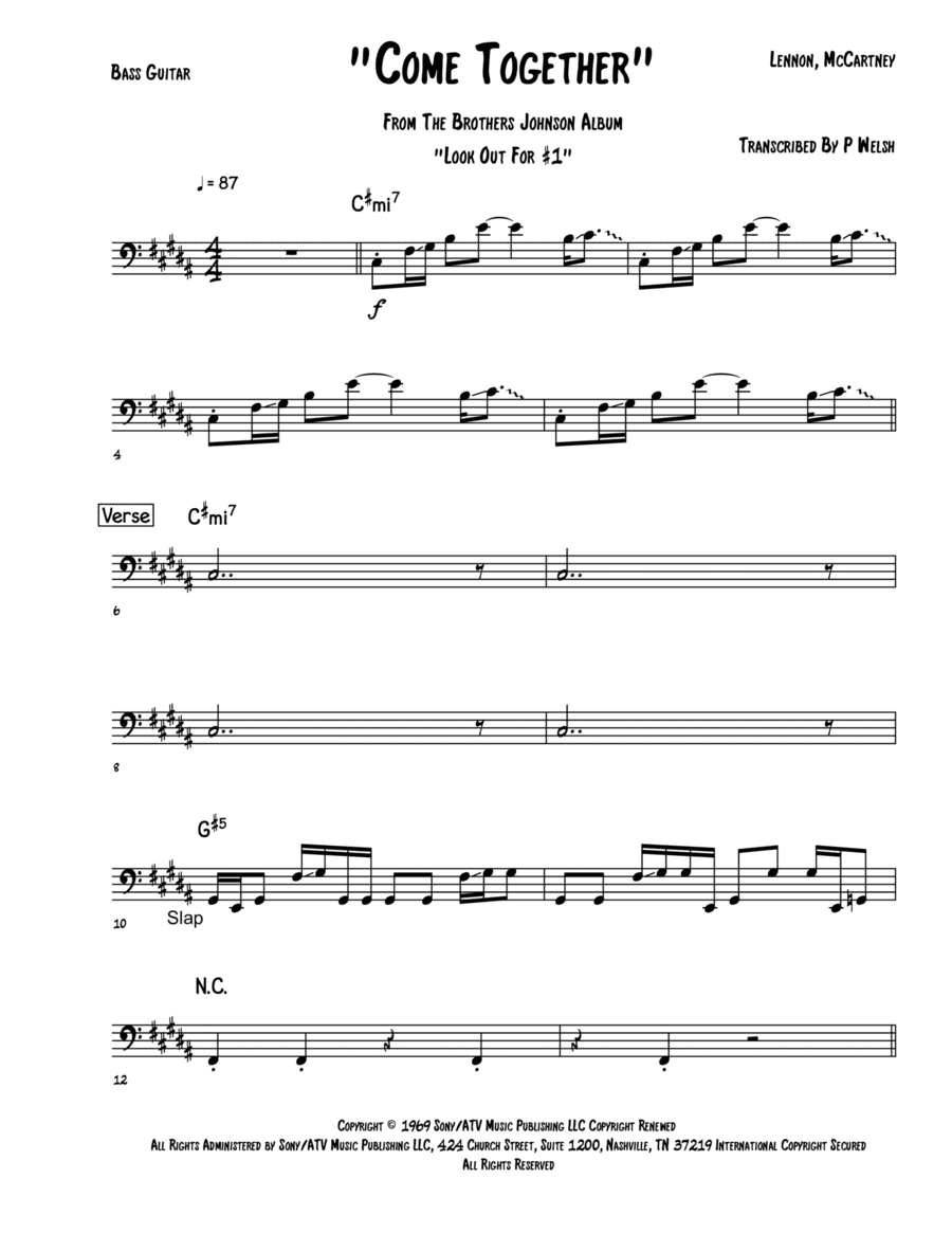 Come Together (arr. Accubass)