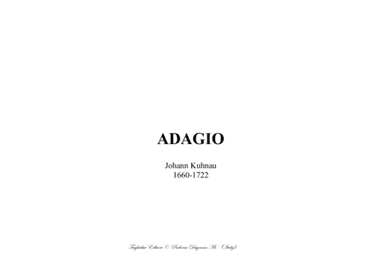 ADAGIO - J. Kuhnau - For organ 3 staff (arr. Renato Tagliabue)
