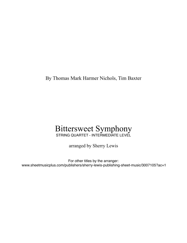 Bittersweet Symphony (arr. Sherry Lewis Publishing)