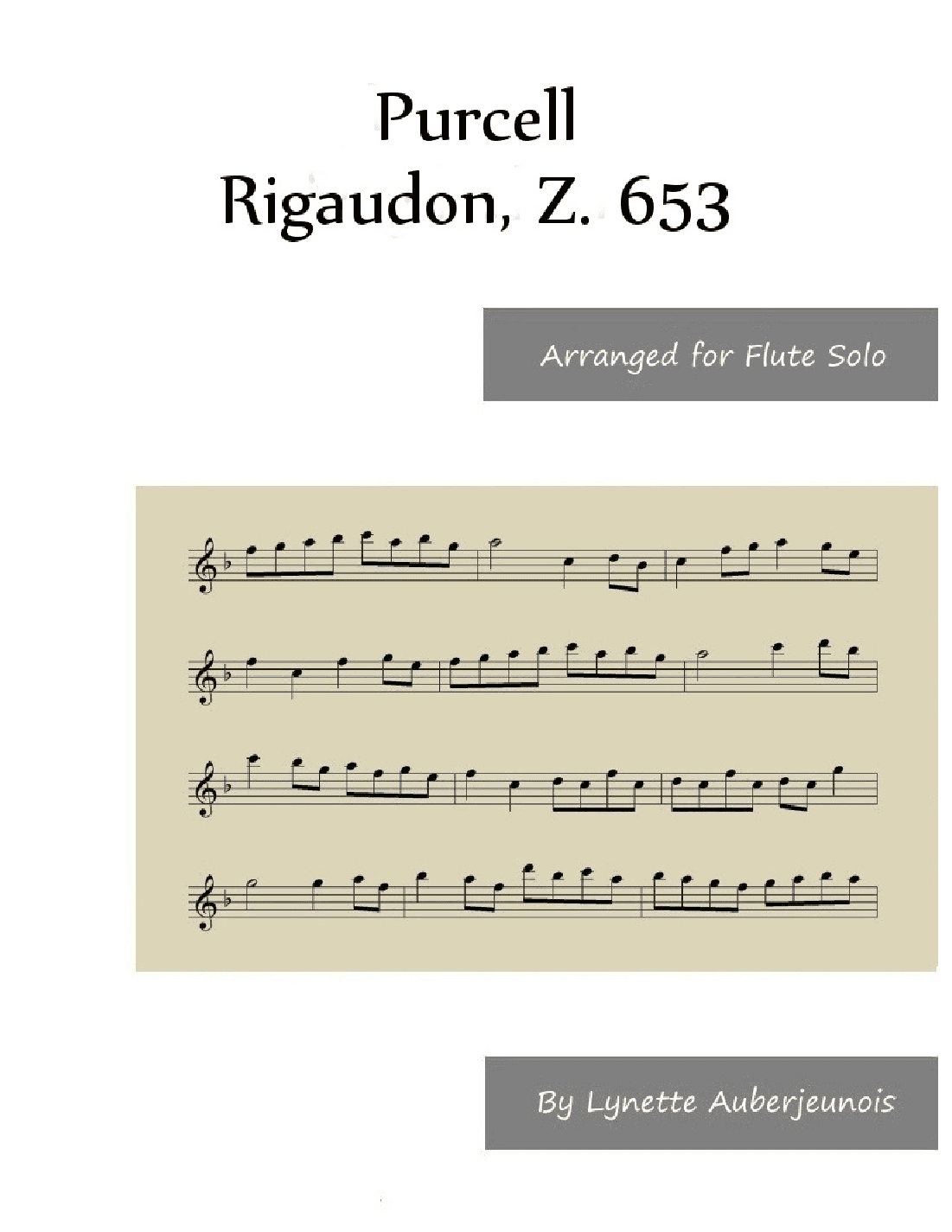 Rigaudon, Z. 653 - Flute Solo (arr. Lynette Auberjeunois)