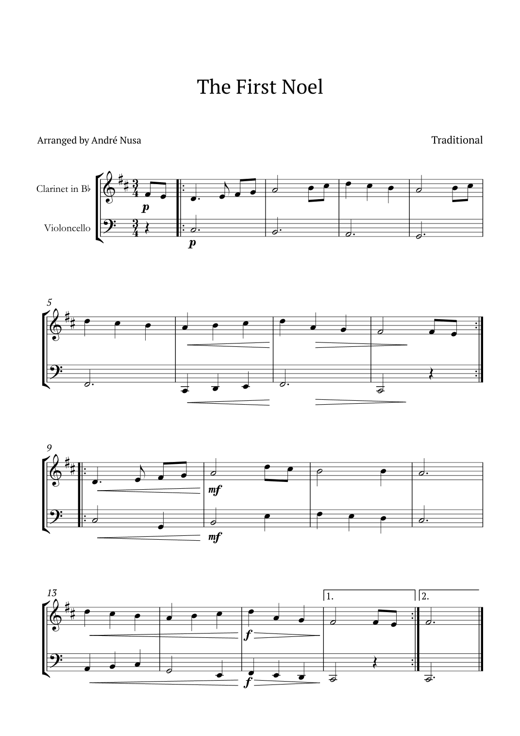 The First Noel (arr. André Nusa)