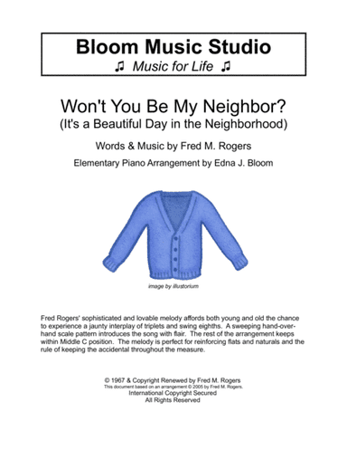 Won't You Be My Neighbor? (it's A Beautiful Day In The Neighborhood) (arr. Edna J. Bloom)