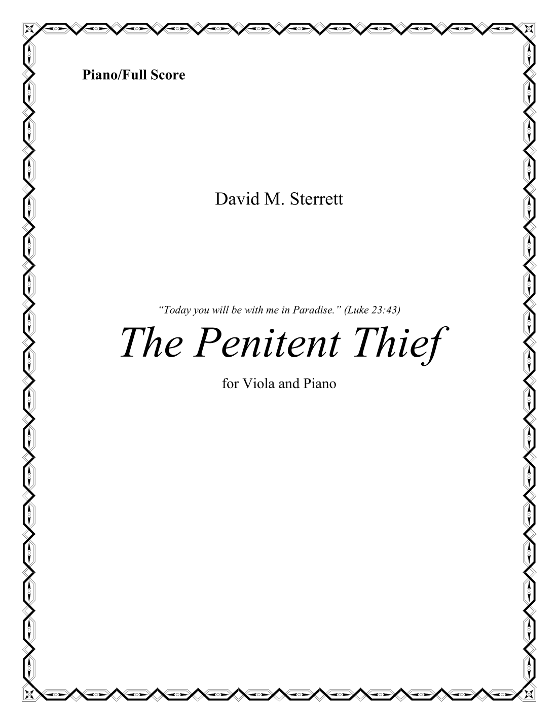 The Penitent Thief (for viola and piano)