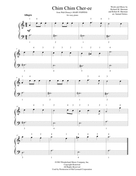 Chim Chim Cher-ee from Walt Disney's MARY POPPINS (arr. Samuel Stokes)