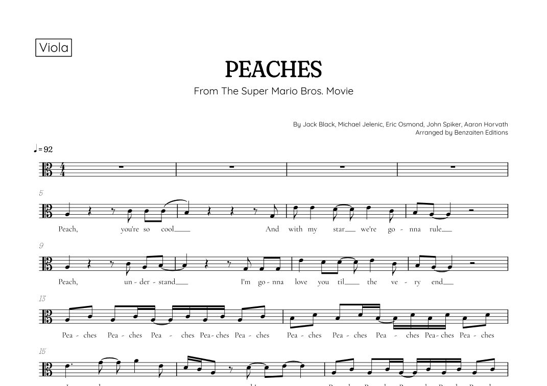 Peaches (arr. Benzaiten Editions)
