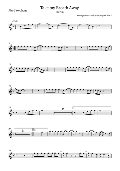 Take My Breath Away (love Theme) (arr. Melquisedeque C.Silva)