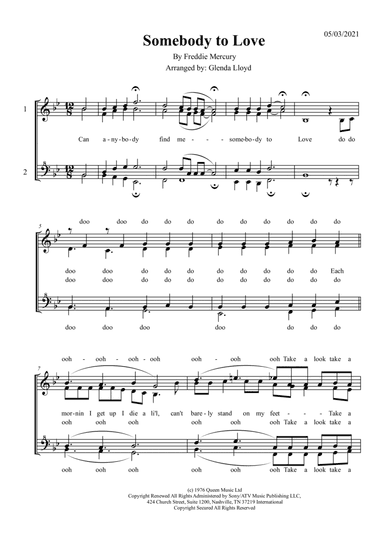 Somebody To Love (arr. Glenda Lloyd)