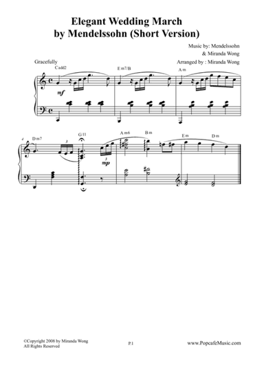 Elegant Wedding March (Short Version) by Miranda Wong (arr. Miranda Wong)