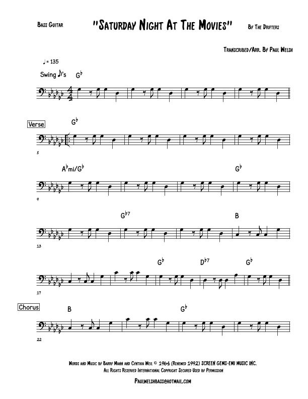 Saturday Night At The Movies (arr. P Welsh)