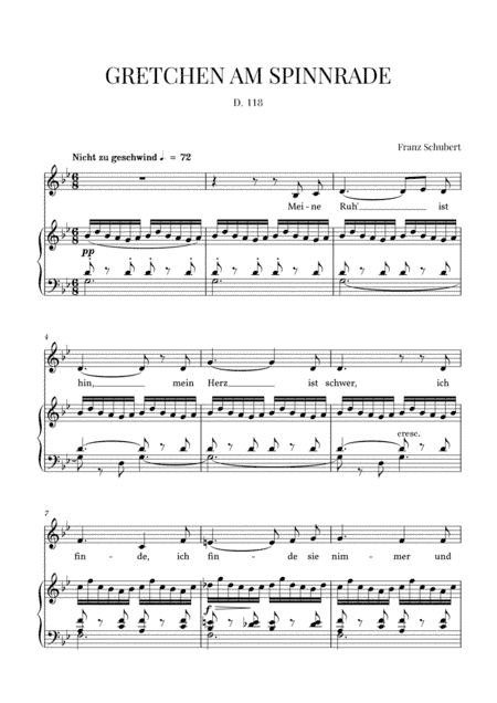 Gretchen am Spinnrade, D. 118 (G minor) (arr. Cadenza Editions)