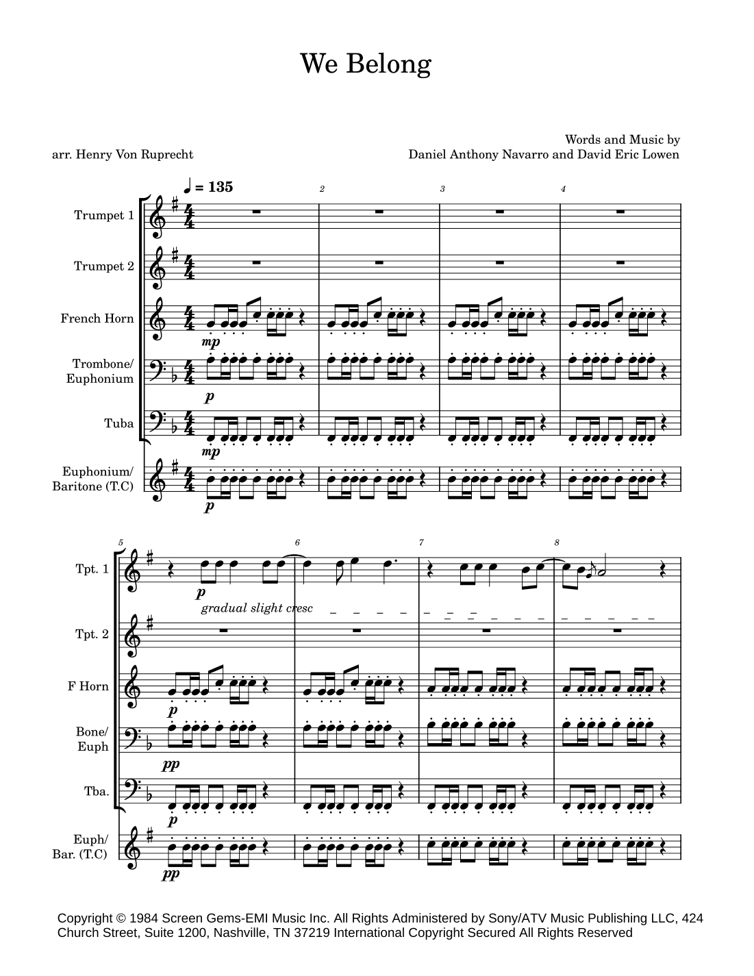 We Belong (arr. Henry Von Ruprecht)