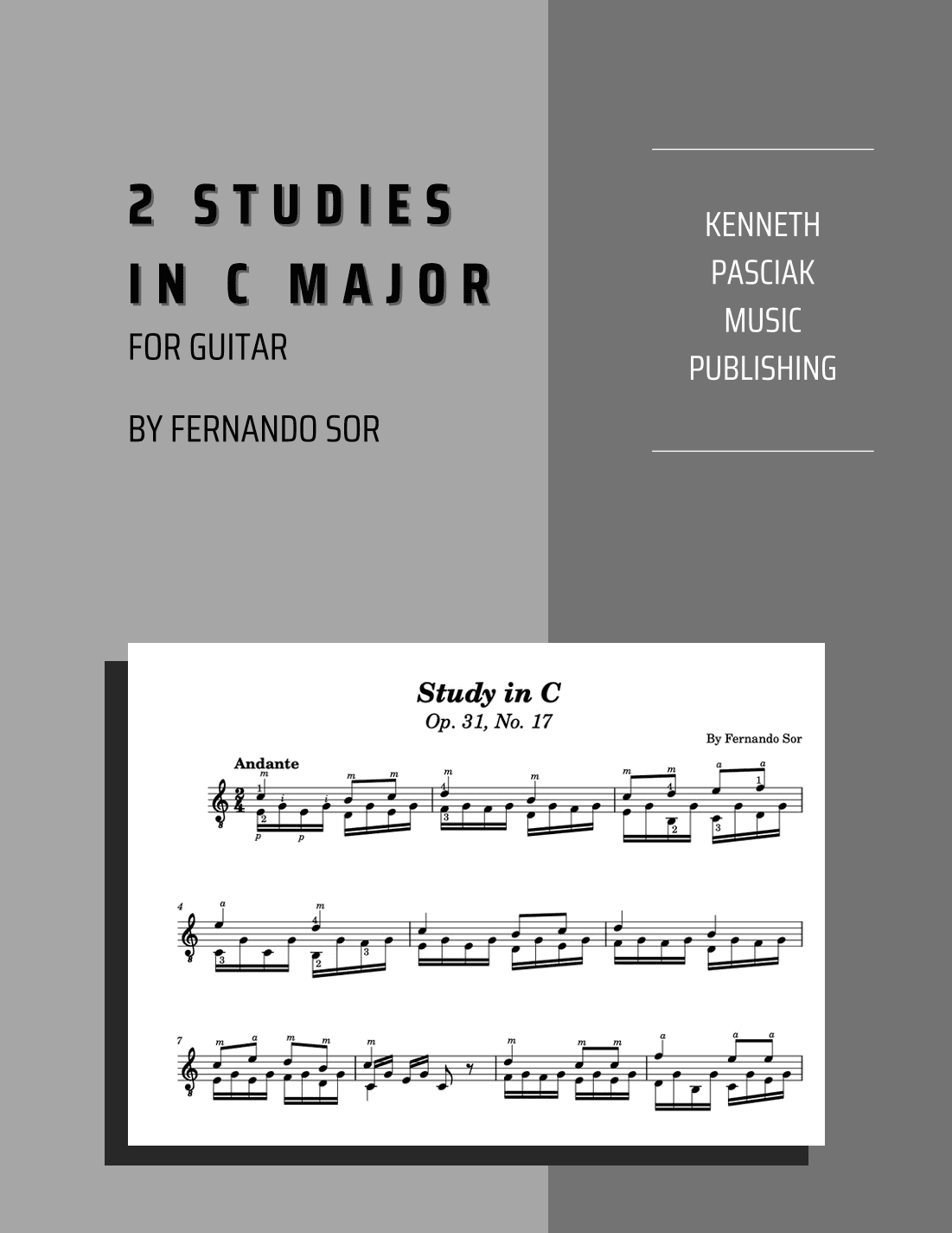 Two Studies in C Major For Guitar (with Supplemental Right-Hand Exercises) (arr. Kenneth Pasciak)