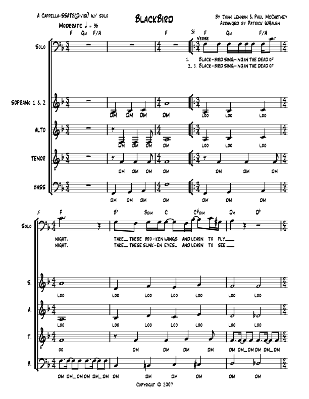 Blackbird (arr. Patrick Whalen)